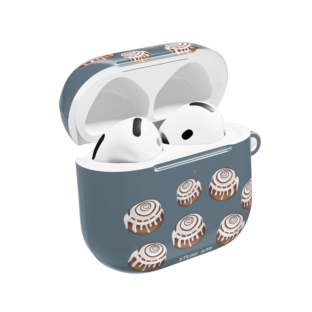 CINNAMON BUN - GREY BLUE - AIRPODS 4TH GEN CASE